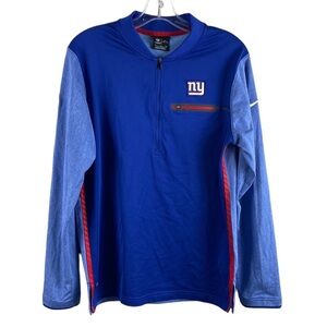 Nike NFL New York Giants Half Zip Long Sleeve Shirt Size Small Football Logo